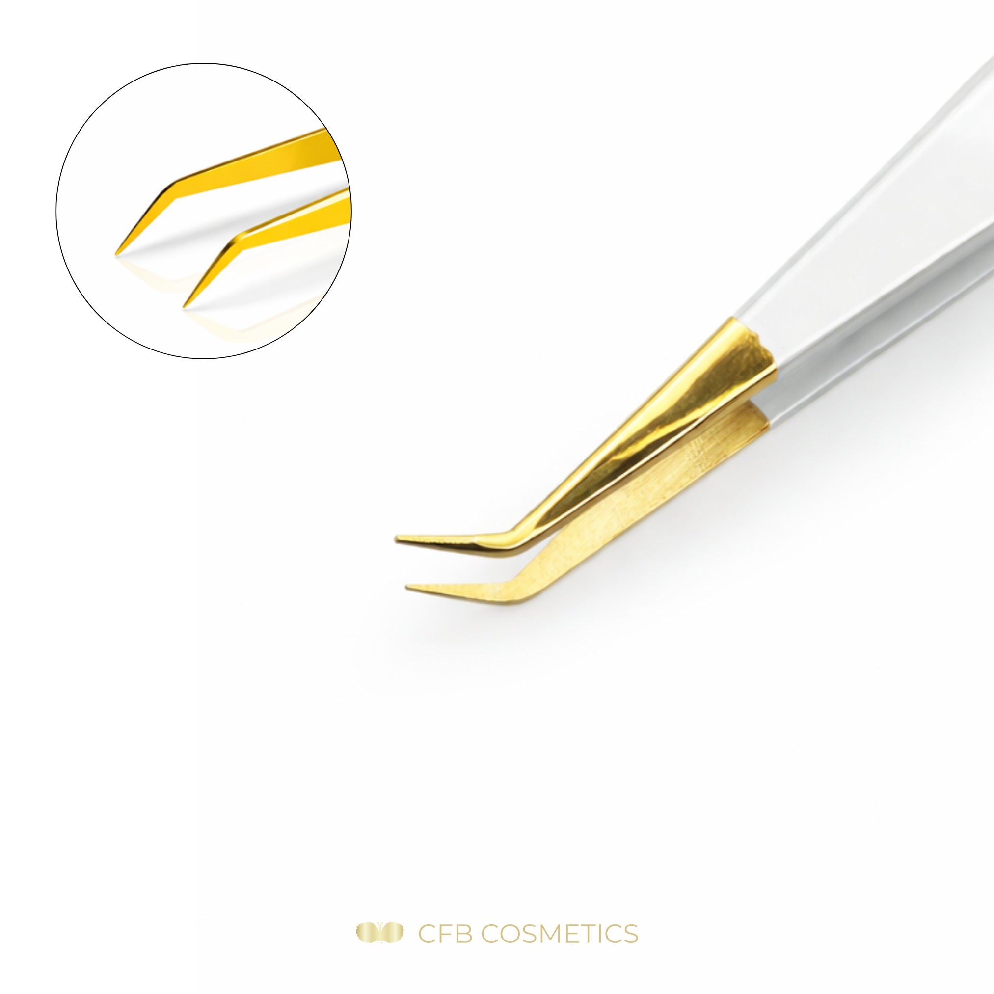 Luxury Tweezers No 12 45° 10 mm for volume technique and separation CFB Cosmetics®