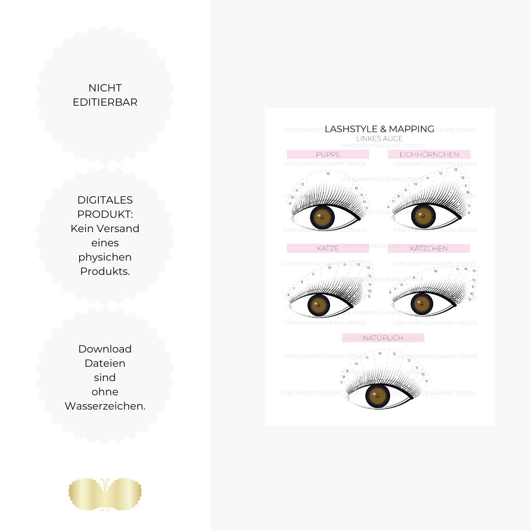 Lash style and lash mapping | Eyelash studio supplies | Digital Lash style and lash mapping | Eyelash studio supplies | Digital