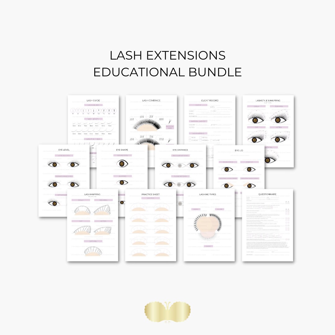 Learning and teaching package eyelash extensions | eyelash studio supplies | digital