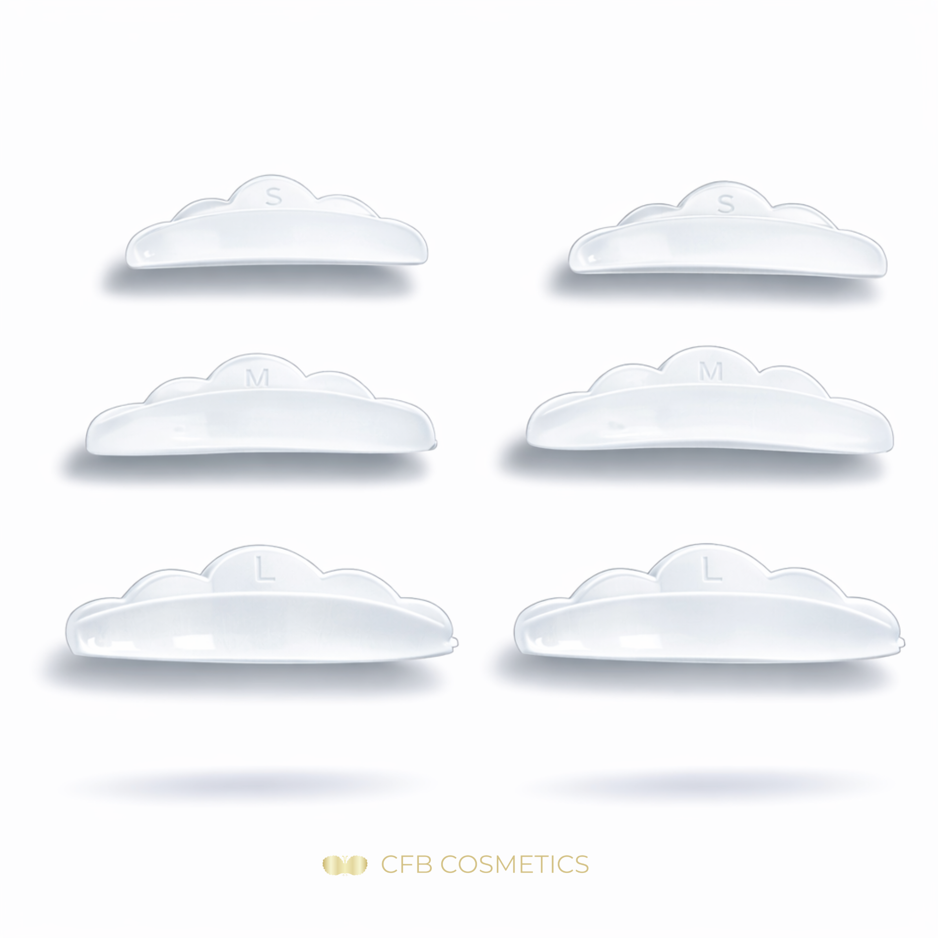 Silikonpads für Lash Lifting | 3 Paar S, M & L | selbstklebend | CFB Cosmetics®