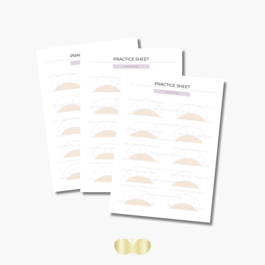 Exercise sheet eyelash extensions | eyelash studio supplies | Digital