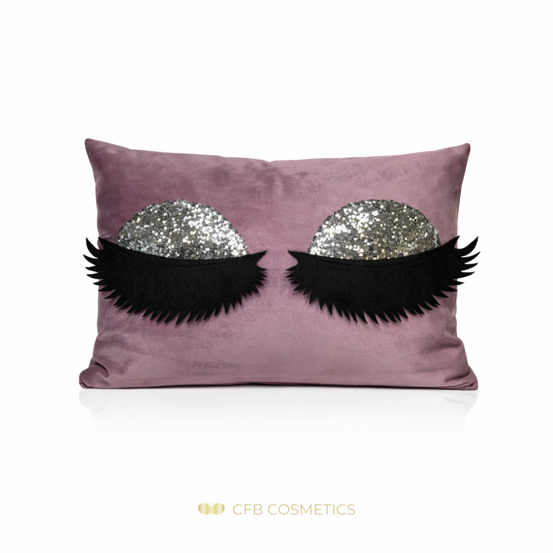 Lashes Kissenhülle aus Samt mit Pailletten-Wimpern in vielen Farben - CFB Cosmetics®
