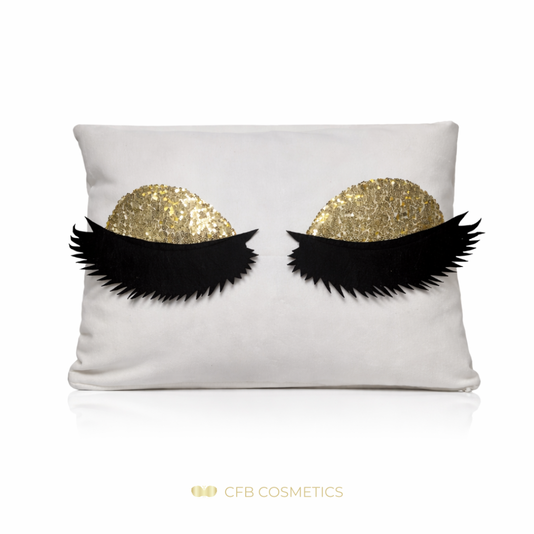 Lashes Kissenhülle aus Samt mit Pailletten-Wimpern in vielen Farben - CFB Cosmetics®