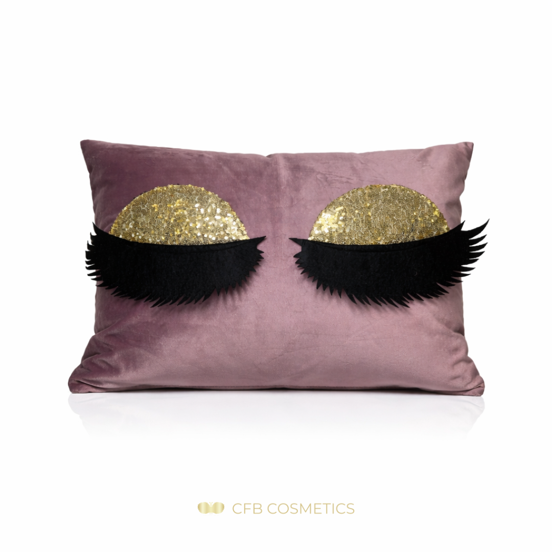 Lashes Kissenhülle aus Samt mit Pailletten-Wimpern in vielen Farben - CFB Cosmetics®