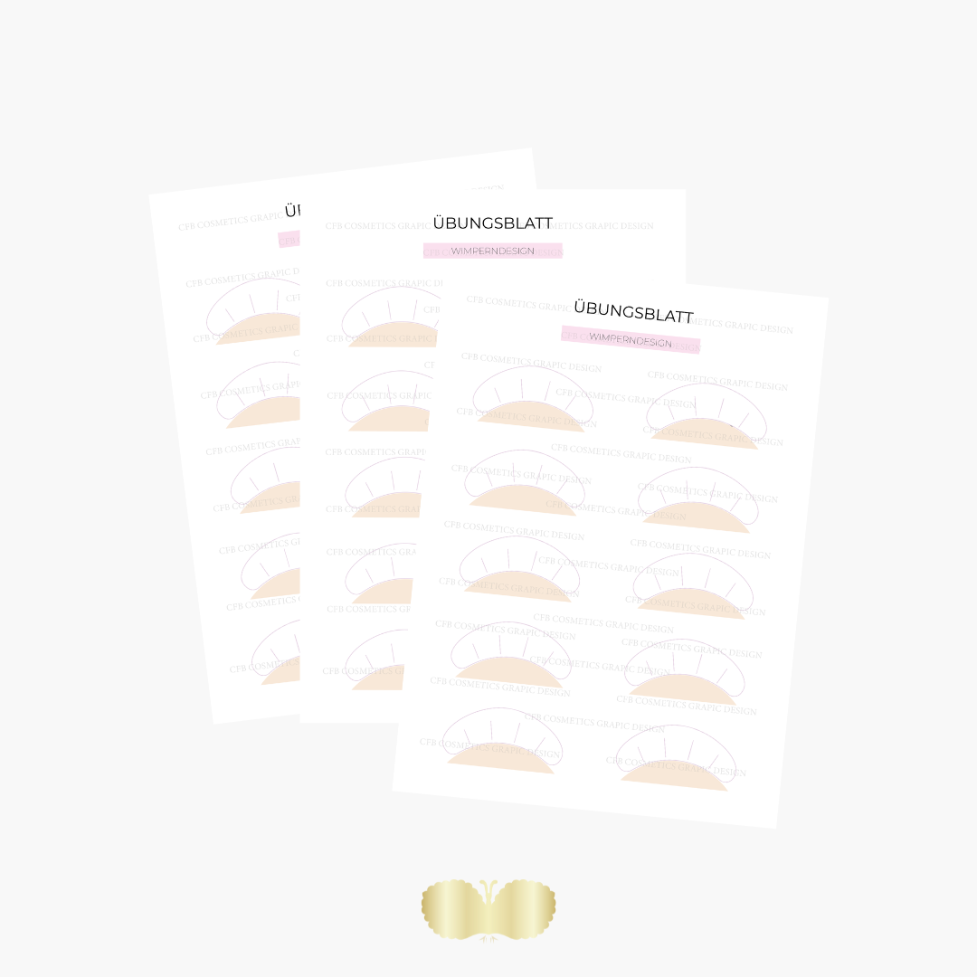 Exercise sheet eyelash extensions | eyelash studio supplies | Digital