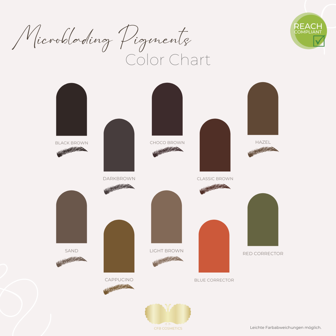 Microblading-Pigments-Color-Chart-Farbkarte Microblading Pigment | Blue Corrector
