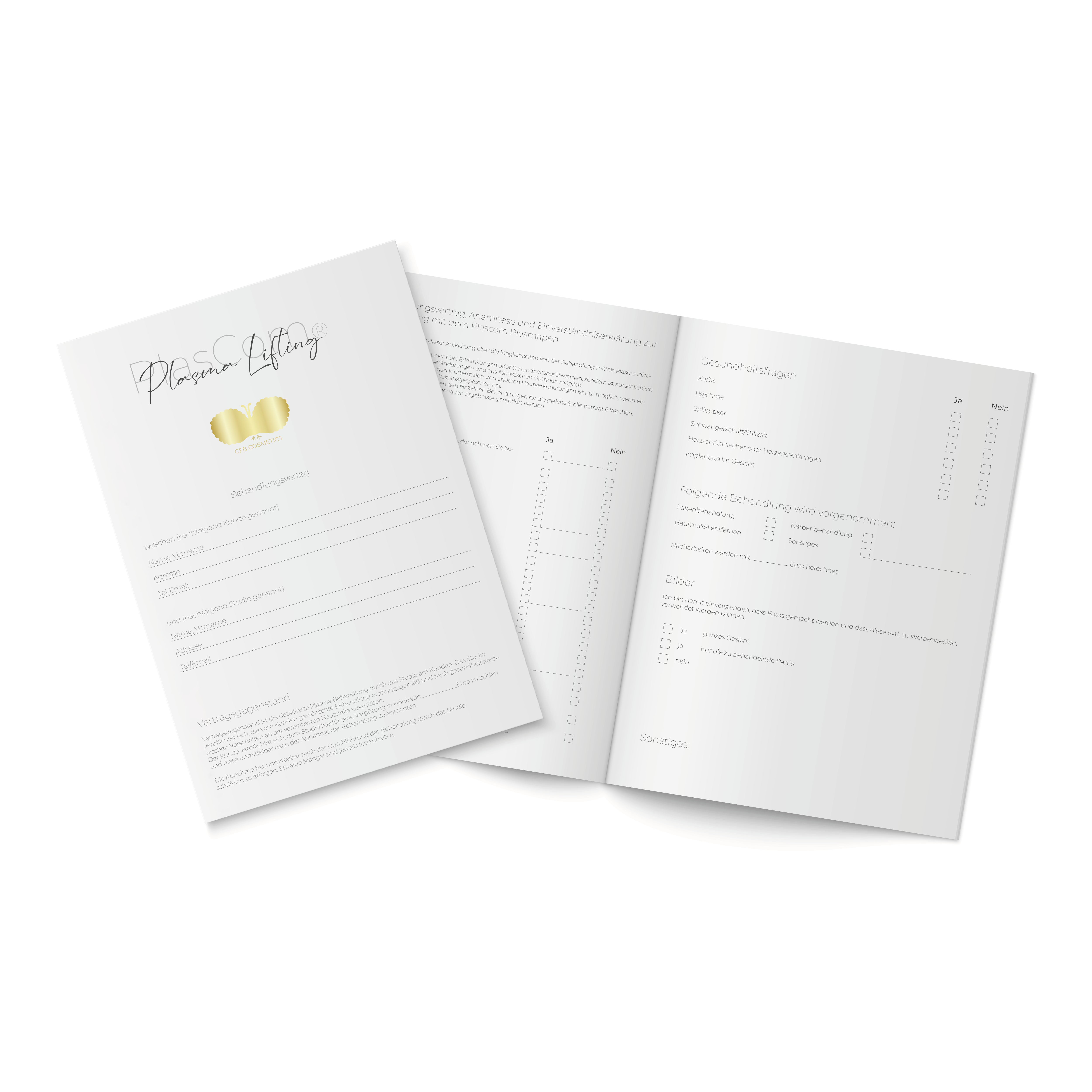 Treatment Form - Plasma Lifting | 2-sided sheet Treatment Form - Plasma Lifting | 2-sided sheet