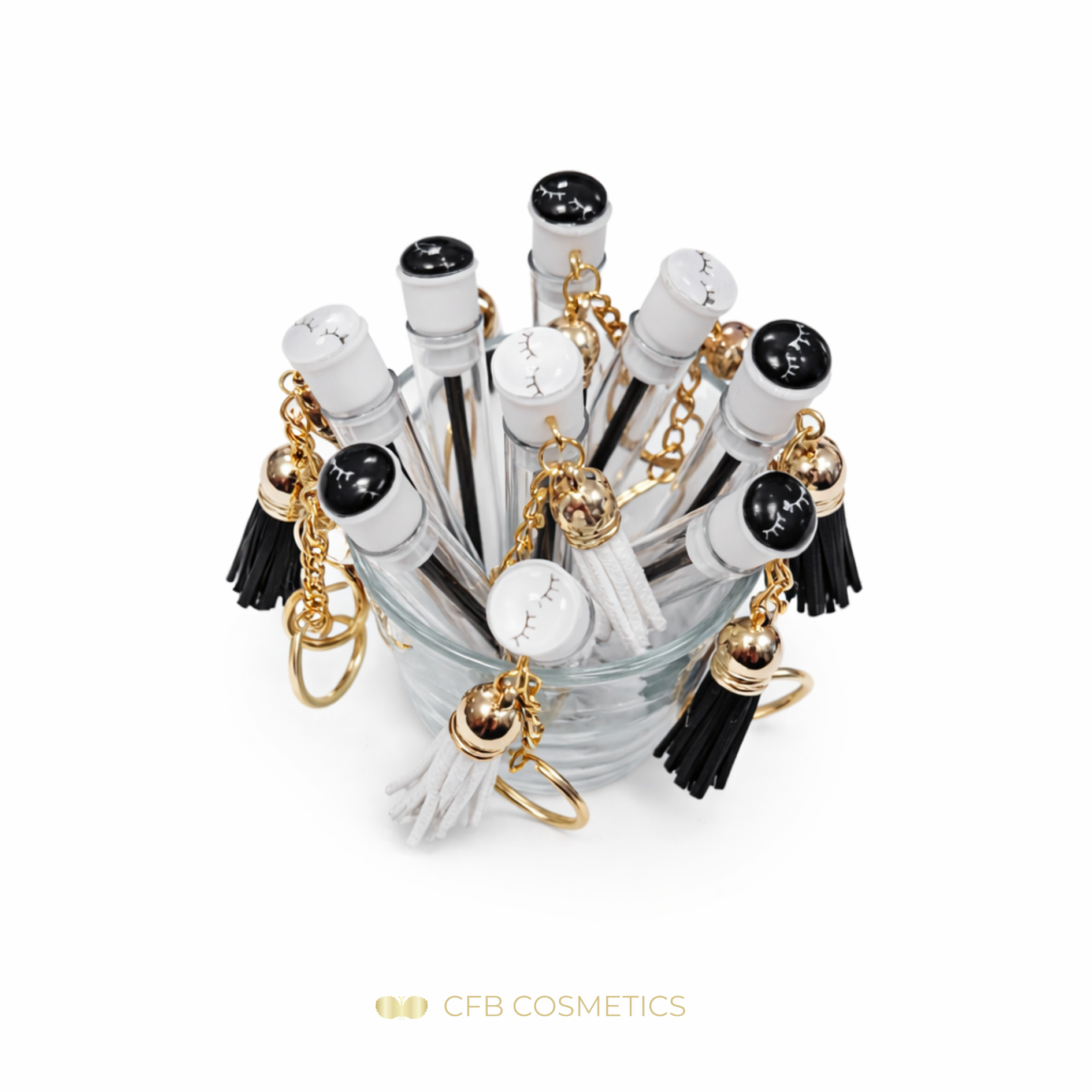 Mascara brush | with protective cap | key ring