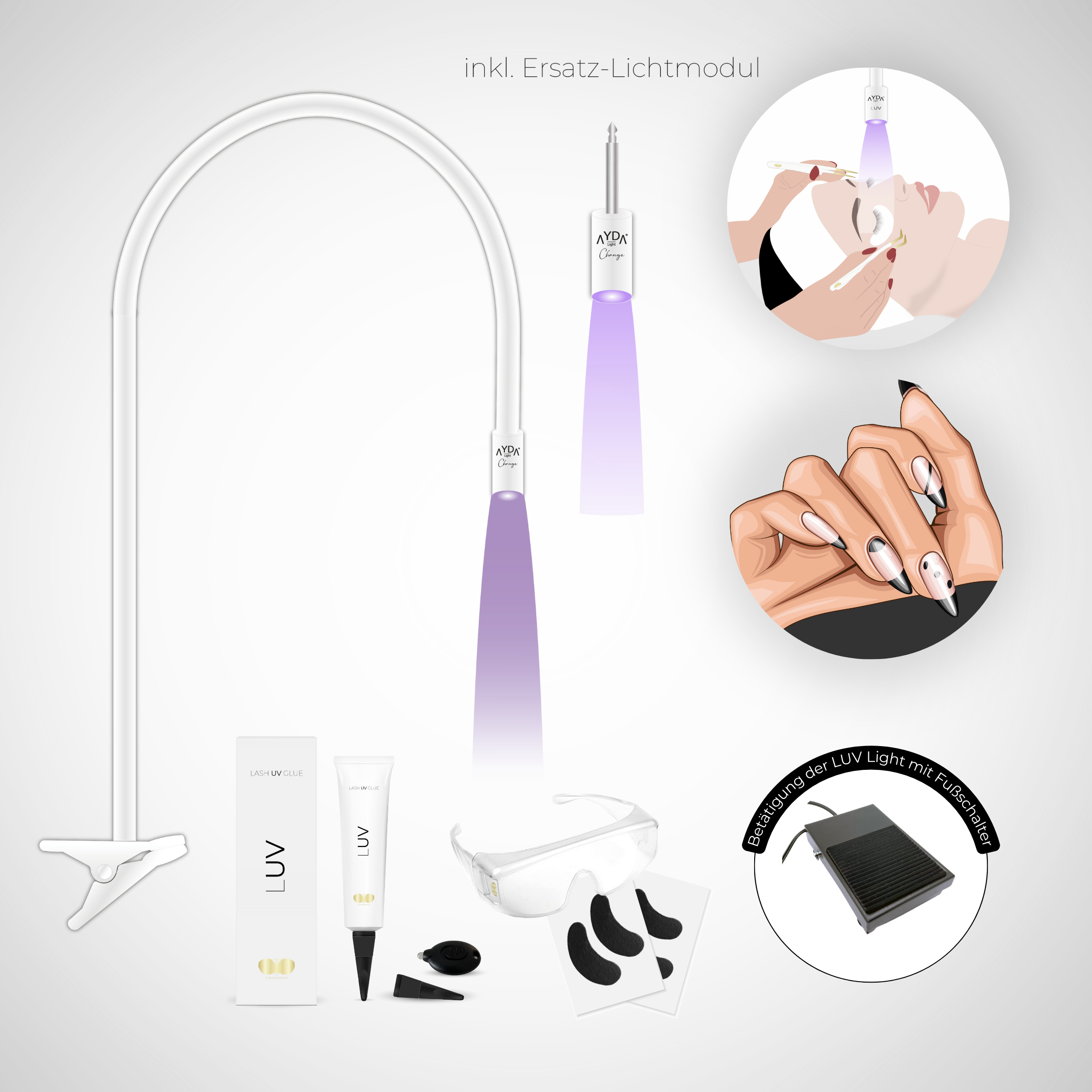 UV lamp set | LUV CLIP | UV eyelash extension
