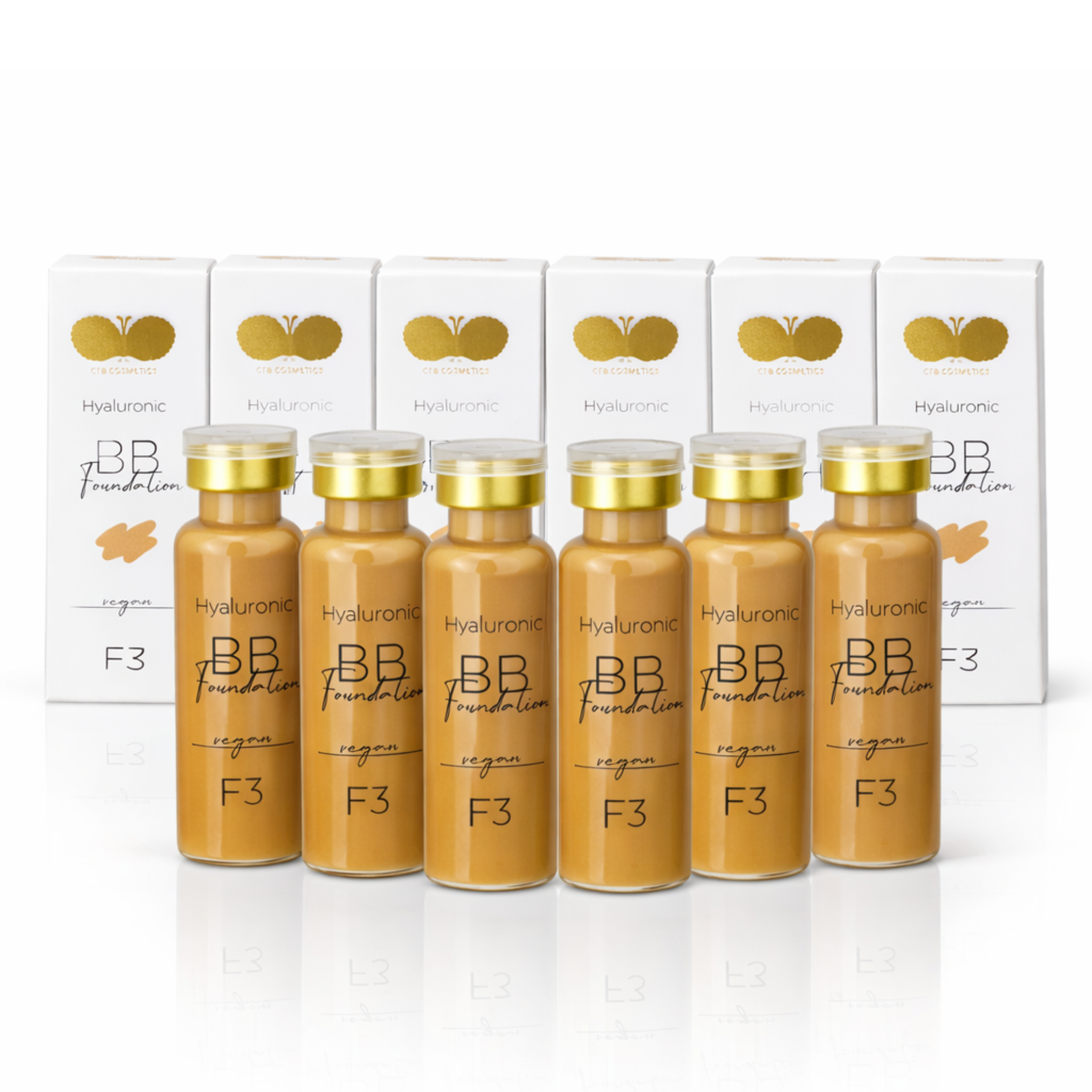 BB Glow Foundation mit Hyaluron - Farbe F3 - 5er Set plus 1 gratis - CFB Cosmetics®
