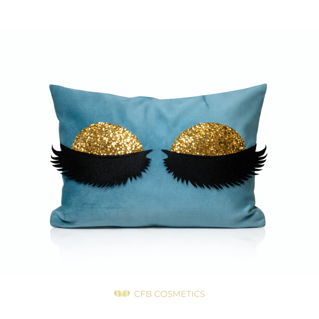 Lashes Kissenhülle aus Samt mit Pailletten-Wimpern in vielen Farben - CFB Cosmetics®