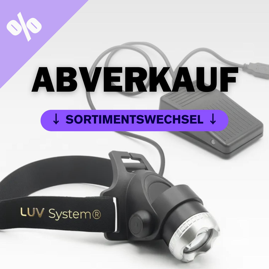 ! ABVERKAUF ! UV Wimpernverlängerung | Kopflampe | mit weißem UV LED Licht | LUV System®