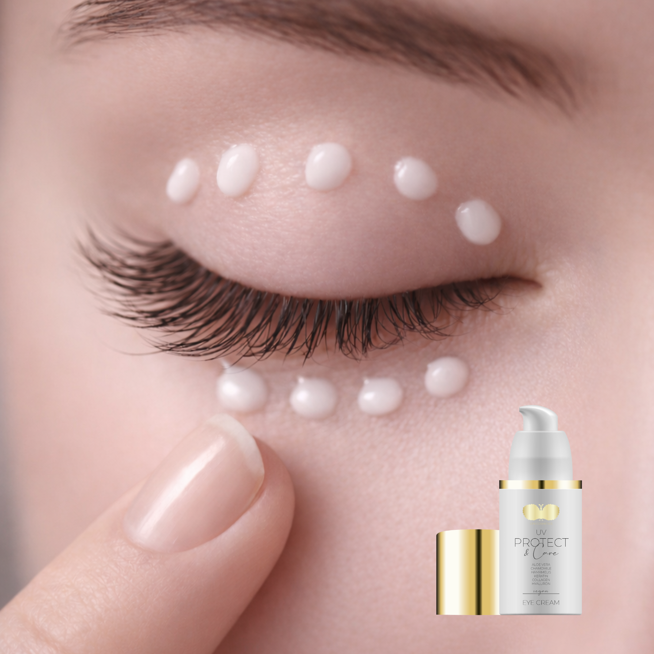 Protect &amp; Care Eyecream | Eye cream suitable for eyelash extensions | New formula with UV protection