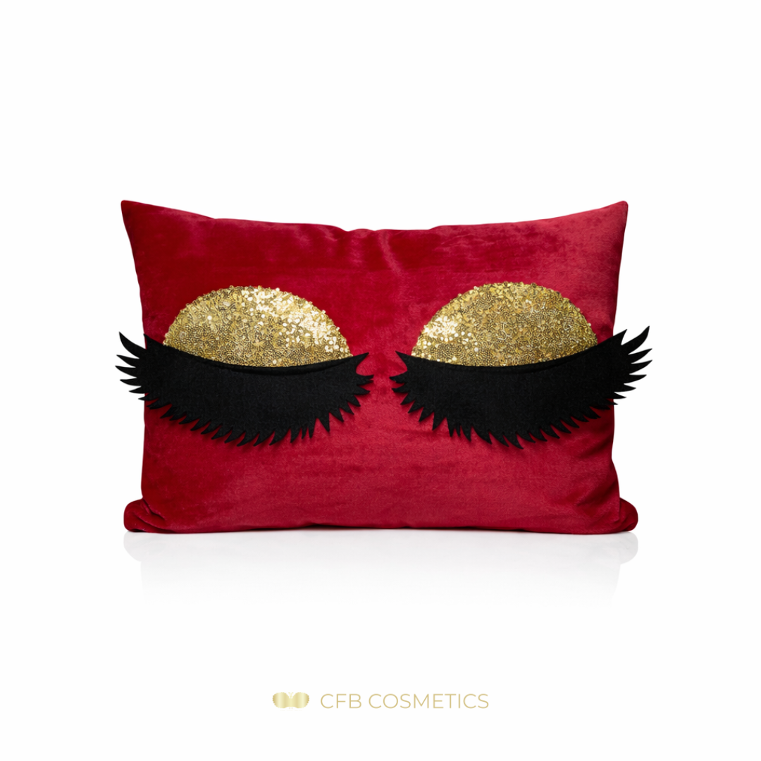 Lashes Kissenhülle aus Samt mit Pailletten-Wimpern in vielen Farben - CFB Cosmetics®