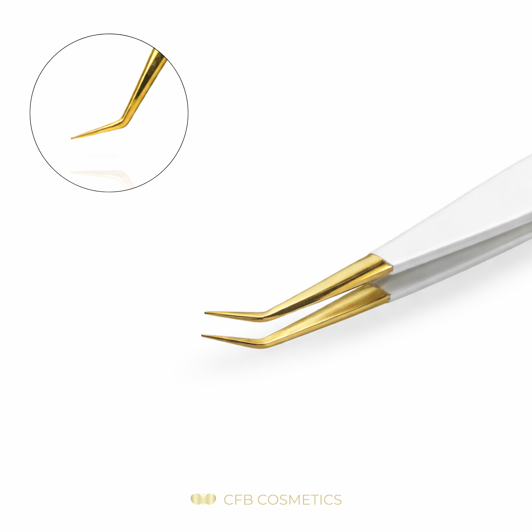 Luxury Tweezers No 12 45° 10 mm for volume technique and separation CFB Cosmetics®