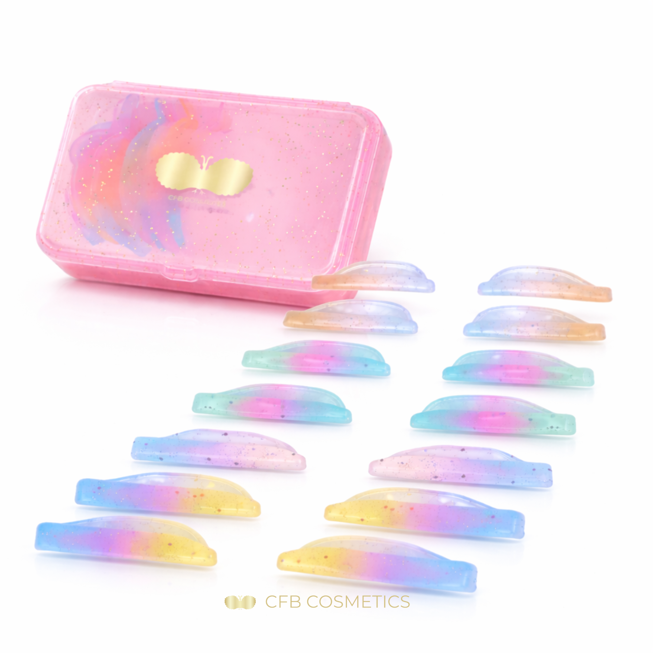 Lash Lifting Silikonpads | Glitter Rainbow | selbstklebend